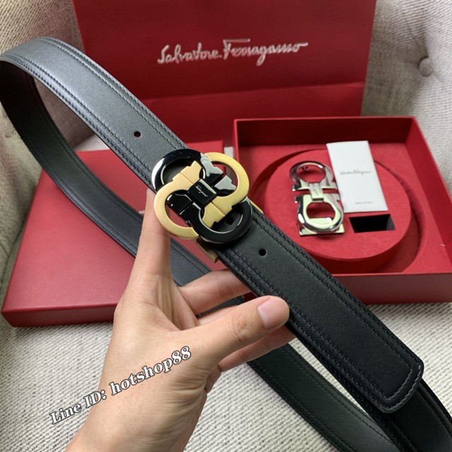 菲拉格慕男女士皮帶 Ferragamo雙扣高端禮盒腰帶  jjp2115